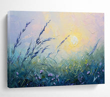 Load image into Gallery viewer, Impressionistic Meadow Painting on Canvas - “Serene Sunset Grassland” DKH762