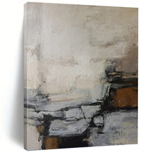Load image into Gallery viewer, “Neutral Tones Abstract Composition” Abstract Painting on Canvas, Minimalist Decor DKH1007