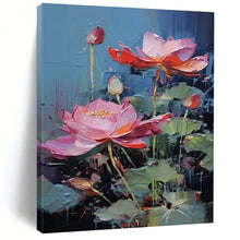 Load image into Gallery viewer, Pink Lotus Floral Abstract Painting, Suited for Zen - Inspired Bedroom & Spa Retreat LargeART1436