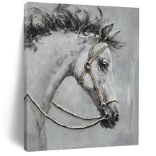 Load image into Gallery viewer, Realistic - Style Abstract Painting, Textured Horse Art for Equestrian Club & Traditional Living Room LargeART2179