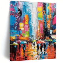 Load image into Gallery viewer, Vibrant Colorful City Street Abstract Painting, Suited for Urban - Themed Café & City - Lover’s Living Room LargeART1911