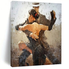 Load image into Gallery viewer, “Tango Dancers in Earth Tones” - Impressionistic Dance Art on Canvas DKH1636