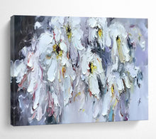 Load image into Gallery viewer, Hand - painted Large - dimension White Flowers with Colorful Accents Acrylic Art for Bright Living Rooms LargeART1763