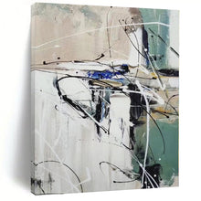 Load image into Gallery viewer, Large - Scale Hand - painted Monochrome Abstract Swirl Acrylic Art for Art - Forward Studios LargeART0202