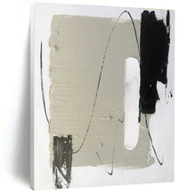 Load image into Gallery viewer, Large - Scale Minimalist Gray - Black Abstract Art - Ideal for Serene Bedroom & Modern Office Lounge LargeART0800