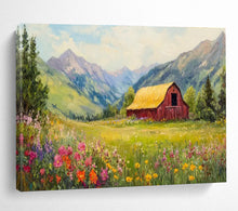 Load image into Gallery viewer, Idyllic Landscape Abstract Painting on Canvas - “Mountain Meadow Bliss” DKH727
