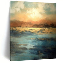 Load image into Gallery viewer, Sunset Horizon Abstract Acrylic Art, Fit for Dining Area & Coastal Home LargeART1028