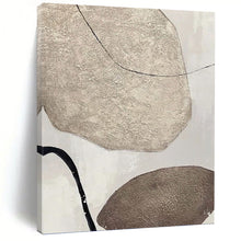 Load image into Gallery viewer, “Textured Stone - Like Abstract” - Beige, Brown, Grey Abstract Art on Canvas DKH1321