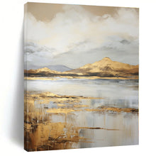 Load image into Gallery viewer, Golden Landscape Abstract Canvas Painting, Suited for Serene Living Room & Art - Inspired Hotel Suite LargeART1256