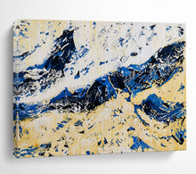 Load image into Gallery viewer, Hand - painted Large - Scale Abstract Blue Mountain Ranges Acrylic Art for Contemporary Art Galleries LargeART1751