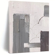 Load image into Gallery viewer, “Gray Block & Line” – Gray blocks, thin lines, white textured background DTP396