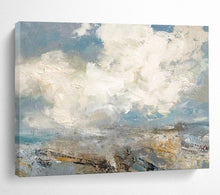 Load image into Gallery viewer, Hand - painted Cloudy Landscape Acrylic Art for Serene Living Room Decor LargeART1665