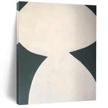 Load image into Gallery viewer, White & Dark Green Abstract Hourglass - Shaped Acrylic Art, Great for Eclectic Study & Nature - Inspired Hallway LargeART0999