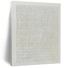 Load image into Gallery viewer, “Textured White Minimalism” - White Abstract Line Art on Canvas DKH1129