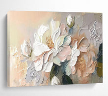 Load image into Gallery viewer, Impasto Floral Abstract Painting on Canvas - “Soft Petals” DKH713