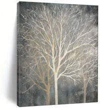 Load image into Gallery viewer, Neutral - Toned Winter Trees Abstract Painting, Perfect for Cozy Reading Nook & Rustic Living Room LargeART1887
