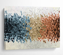 Load image into Gallery viewer, Textured Tri - Color Abstract Painting on Canvas - “Color Blocks” DKH691