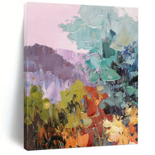 Load image into Gallery viewer, “Soft Pastel Mountain Landscape” - Pastel Multicolor Landscape Art on Canvas DKH1278