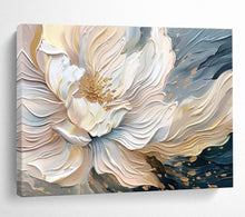 Load image into Gallery viewer, 3D Textured Floral Abstract Painting on Canvas - “Elegant Bloom” DKH703
