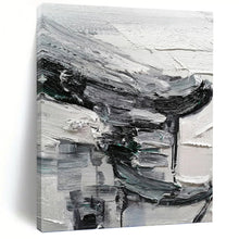 Load image into Gallery viewer, “Monochrome Textured Abstract” - Black, White, Grey Abstract Art on Canvas DKH1297