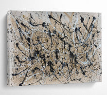 Load image into Gallery viewer, Black & White Splatter - Edgy Living Room Art LargeART1588