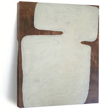 Load image into Gallery viewer, “White on Brown” - Textured Abstract Form Art, Abstract Painting on Canvas DKH1082