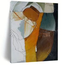 Load image into Gallery viewer, Orange, Green & Blue Abstract Figure Painting, Ideal for Eclectic Living Room & Creative Studio LargeART1457