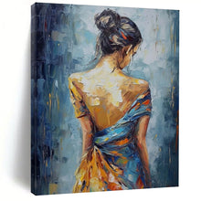 Load image into Gallery viewer, Blue & Orange Figurative Abstract Art, Ideal for Bohemian Bedroom & Artistic Studio LargeART2137