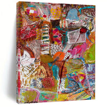 Load image into Gallery viewer, Colorful Abstract Collage Acrylic Art, Ideal for Eclectic Living Room & Creative Art Studio LargeART1083