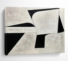 Load image into Gallery viewer, Abstract Painting on Canvas: Monochrome Geometric Abstraction - “Bold Simplicity” DKH582