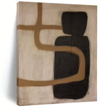 Load image into Gallery viewer, Brown & Black Abstract Canvas Painting, Great for Rustic - Modern Living Room & Art - Filled Hallway LargeART1301