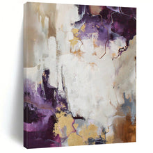 Load image into Gallery viewer, Enormous Purple - Gold Abstract Acrylic Art for Luxury Dining Room Walls LargeART0259