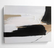 Load image into Gallery viewer, Black, White, and Beige Abstract Painting for Serene Bedroom & Minimalist Lounge DKH315