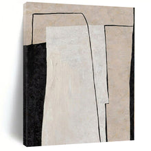 Load image into Gallery viewer, Geometric Black - White Abstract 2 Abstract Canvas Painting, Suited for Modern Studio & Chic Entryway LargeART1136