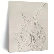 Load image into Gallery viewer, “Textured White Vase Abstract” Abstract Painting on Canvas, Minimalist Decor Piece DKH990