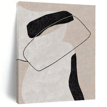 Load image into Gallery viewer, Abstract Figure with Black - White Shapes Abstract Canvas Painting, Great for Modern Bedroom & Art Gallery LargeART1141