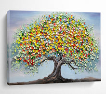 Load image into Gallery viewer, Colorful Tree Impasto - Whimsical Living Room Art LargeART1537