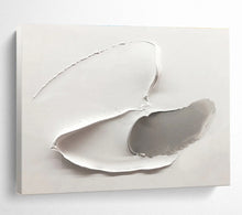 Load image into Gallery viewer, Textured White - Gray “Abstract Shapes” Painting on Canvas, Modern Minimalism DKH912