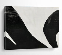 Load image into Gallery viewer, Abstract Painting on Canvas: Black - and - White Bold Forms - “Dramatic Contrast” DKH586