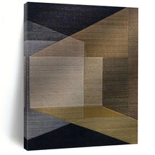 Load image into Gallery viewer, “Geometric Earth Tone Art” - Brown, Grey, Gold Abstract Art on Canvas DKH1134