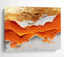Load image into Gallery viewer, Textured Orange - Gold Abstract Mountain Painting DKH464