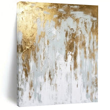 Load image into Gallery viewer, Gold and Gray Drip Art Acrylic Art, Nice for Entryway & Master Bedroom LargeART1037