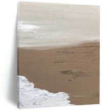Load image into Gallery viewer, “Sandy Shore” – Smooth beige and white, with textured white “waves” and brown “sand” DTP375
