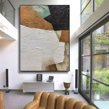 Load image into Gallery viewer, 3D Black And White Yellow Minimalist Art For Living Room Extra Large Wall Art Abstract Painting