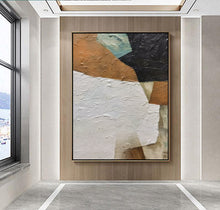 Load image into Gallery viewer, 3D Black And White Yellow Minimalist Art For Living Room Extra Large Wall Art Abstract Painting