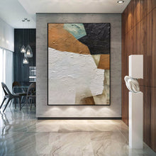 Load image into Gallery viewer, 3D Black And White Yellow Minimalist Art For Living Room Extra Large Wall Art Abstract Painting