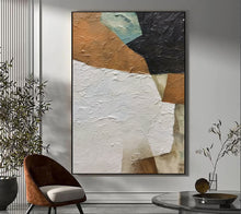 Load image into Gallery viewer, 3D Black And White Yellow Minimalist Art For Living Room Extra Large Wall Art Abstract Painting