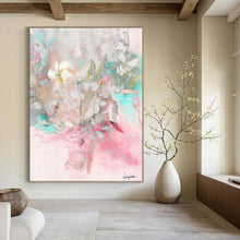 Load image into Gallery viewer, “Soft Floral Dream” - Pastel - Hued Flower Bouquet Art, Abstract Painting on Canvas DKH1084