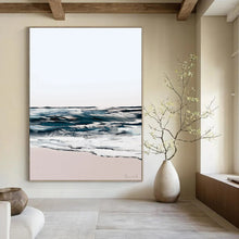 Load image into Gallery viewer, Seascape Simplicity – Soft Blue, White, and Beige Coastal Abstract DTP208