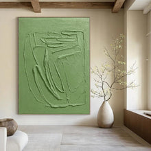 Load image into Gallery viewer, Large - Scale Hand - painted Textured Green Relief Acrylic Art for Nature - Themed Hallways LargeART0192